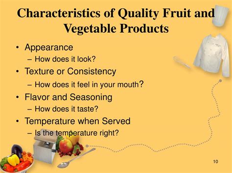 what are some characteristics of good quality vegetables